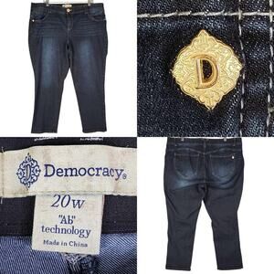 Democracy Jeans Womens Plus Size 20 Dark Wash Ab Technology Straight High Rise